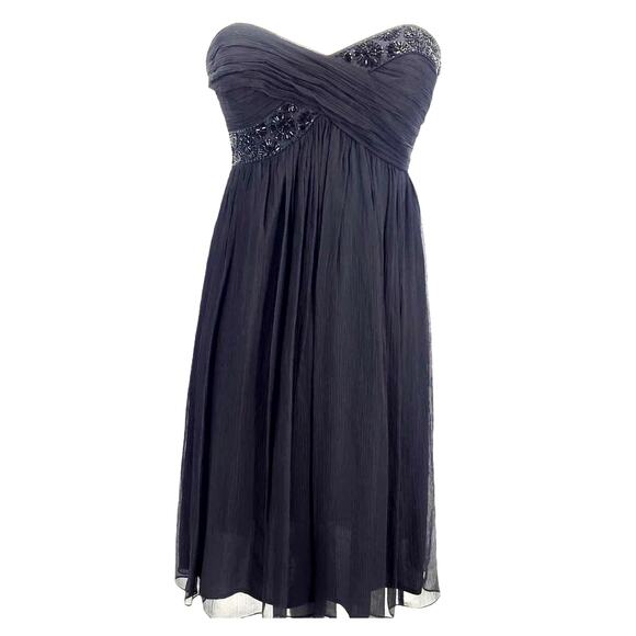 Maggy London 100% Silk Strapless Cocktail Dress - Picture 3 of 8